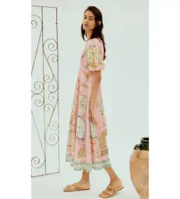 Alémais Monte Midi Dress Pink Size 16 for rent on The Volte - image 2