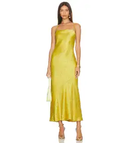 Bec & Bridge Carolina Maxi Dress Olive Oil Size AU 8
