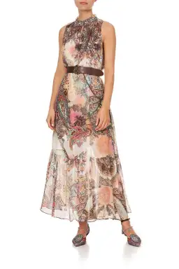 Camilla Carnaby Disco High Neck Keyhole Maxi Dress Print Size XS / AU 8