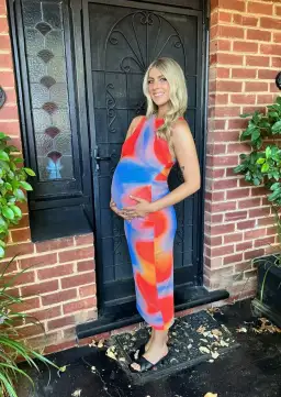 Scanlan Theodore Italian Watercolour Dress in Blue/Red Size 8 for rent on The Volte - image 4