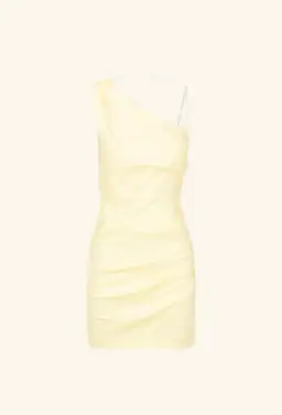 Shona Joy Lani Asymmetrical Gathered Mini Dress Vanilla Size 10 for rent on The Volte - image 5