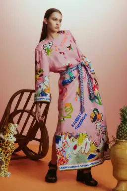 Alemais La Charrasca Midi Dress Pink Size 16 for rent on The Volte - image 1