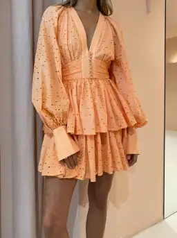 Acler Amelia Mini Dress Apricot Size 8 for rent on The Volte - image 4