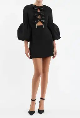 Rebecca Vallance Augustine Long Sleeve Mini Dress Black Size 6 for rent on The Volte - image 2