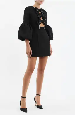 Rebecca Vallance Augustine Long Sleeve Mini Dress Black Size 6 for rent on The Volte - image 5