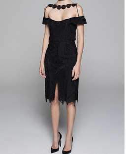 White Suede Pretty woman lace dress size 8 for rent on The Volte - image 1