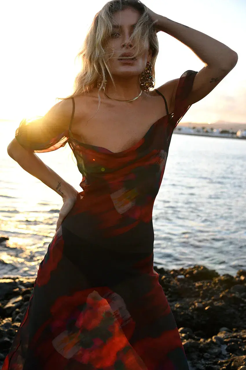 RAT & BOA Adriana Dress Abstract Floral Size 4 for rent on The Volte - main image