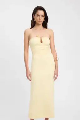 Kookai Tayla Trim Maxi Dress Yellow Size 8 for rent on The Volte - image 2