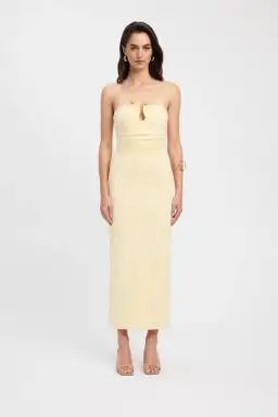 Kookai Tayla Trim Maxi Dress Yellow Size 8 for rent on The Volte - image 1