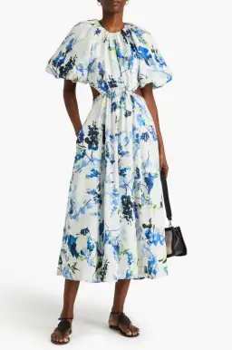 Aje Capucine Floral Print Linen Blend Midi Dress, Size XXS. for rent on The Volte - image 1
