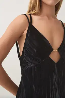 Aje Moonbow Velvet Maxi Dress Black Size 8 for rent on The Volte - image 2