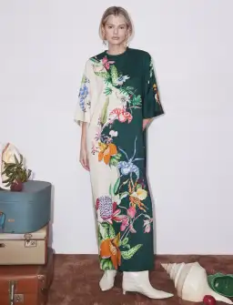 Alemais Aggie Midi Dress Multi Floral Size AU 16