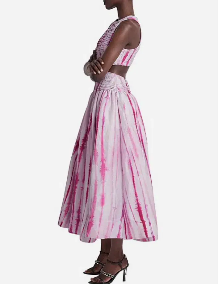 Aje Introspect Ripple Cut Out Maxi Dress Ripple Tie Dye Size 4 for rent on The Volte - main image