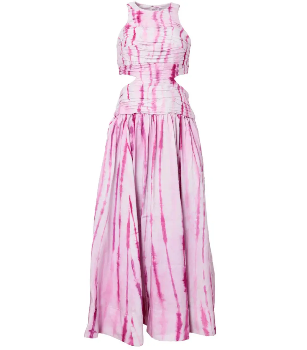 Aje Introspect Ripple Cut Out Maxi Dress Ripple Tie Dye Size 4 for rent on The Volte - main image