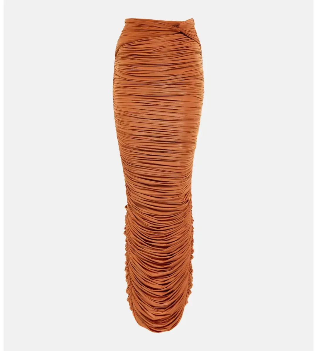 Alex Perry Hartley Ruched Maxi Skirt Brown Size AU 8 for rent on The Volte - main image