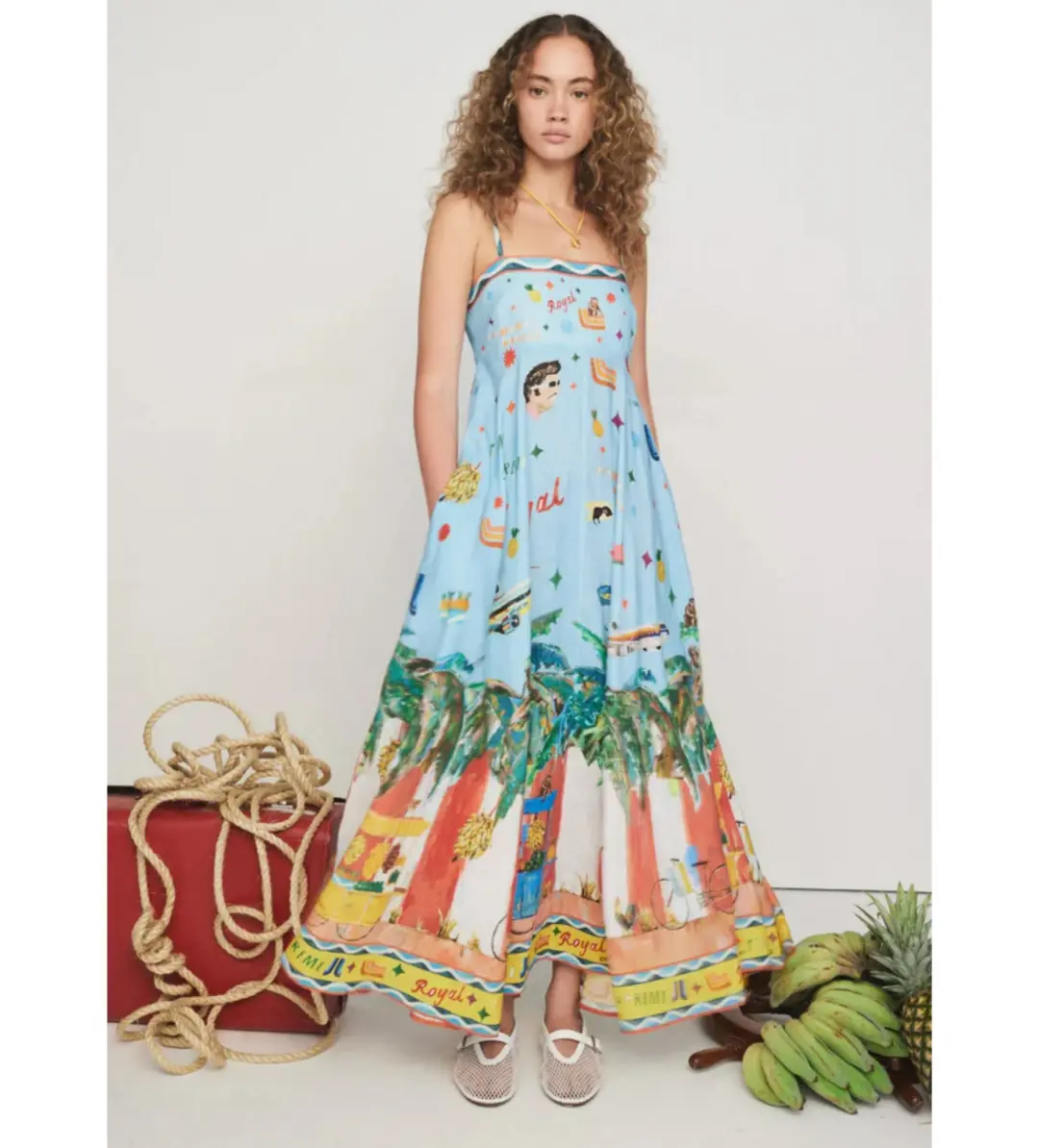 Alemais All Aboard Sundress Print Size AU 12 for rent on The Volte - main image