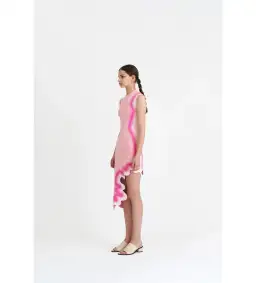 PH5 Brooklyn Wavy Asymmetric Midi Dress in Chiffon Pink Size M / AU 12 for rent on The Volte - image 2