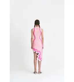 PH5 Brooklyn Wavy Asymmetric Midi Dress in Chiffon Pink Size M / AU 12 for rent on The Volte - image 3