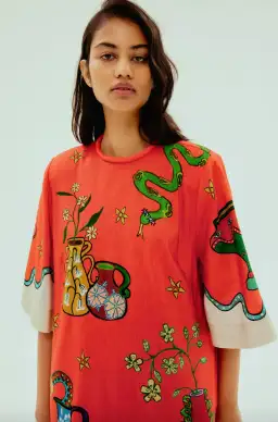 Alémais Rose Tee Midi Dress Red Size AU 16 for rent on The Volte - image 2