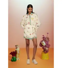 Alémais Holiday Go-to Embroidered Shirt and Skirt Print Size AU 14