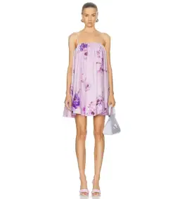 Zimmermann Lightburst Puff Mini Dress in Purple Floral Size 2 / AU 6 for rent on The Volte - image 1