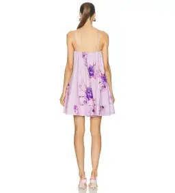 Zimmermann Lightburst Puff Mini Dress in Purple Floral Size 2 / AU 6 for rent on The Volte - image 3