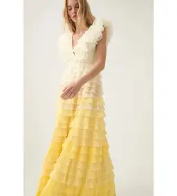 Aje Reflection Ombre Gown in Ivory/Acacia Yellow Size AU 16 for rent on The Volte - image 4