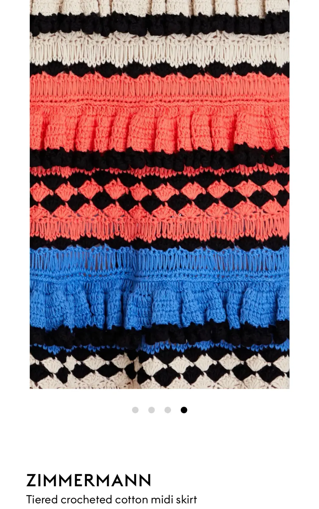 Zimmerman Crocheted Skirt Multi Size 1 / AU 10 for rent on The Volte - main image