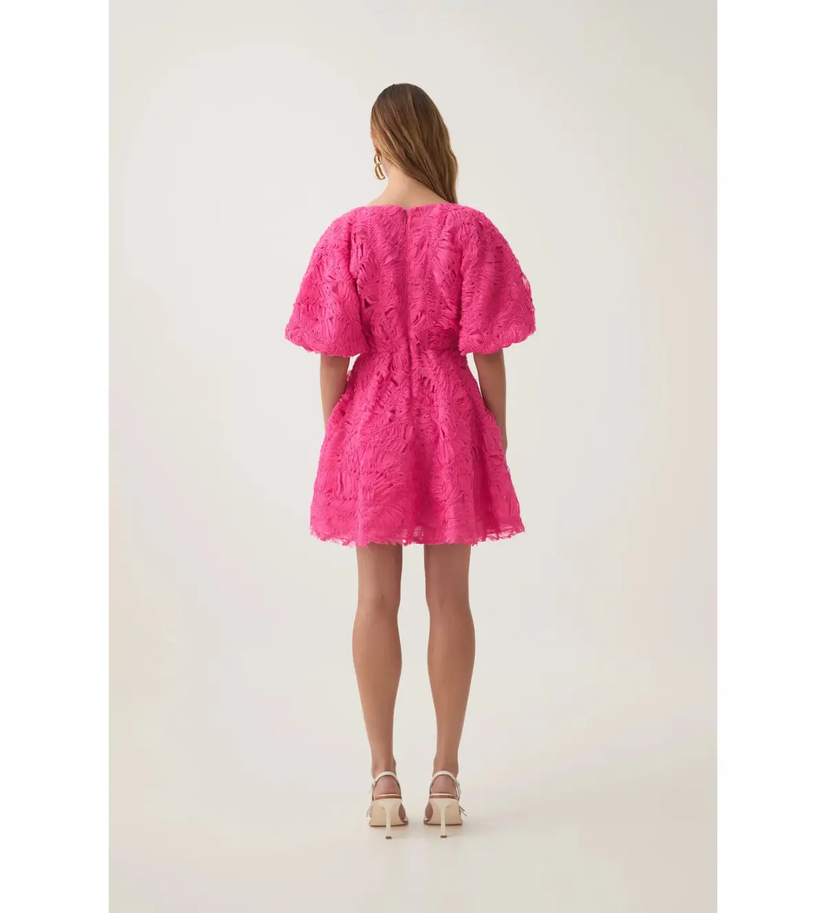 Aje Florential Mini Swing Dress Azalea Pink Size AU 12 - Image 4