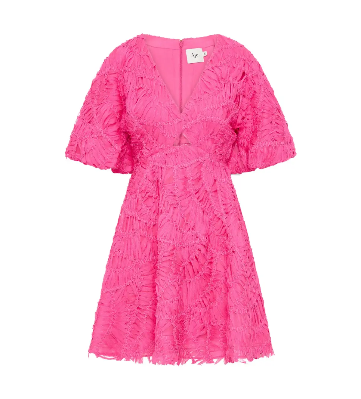 Aje Florential Mini Swing Dress Azalea Pink Size AU 12 - Image 5