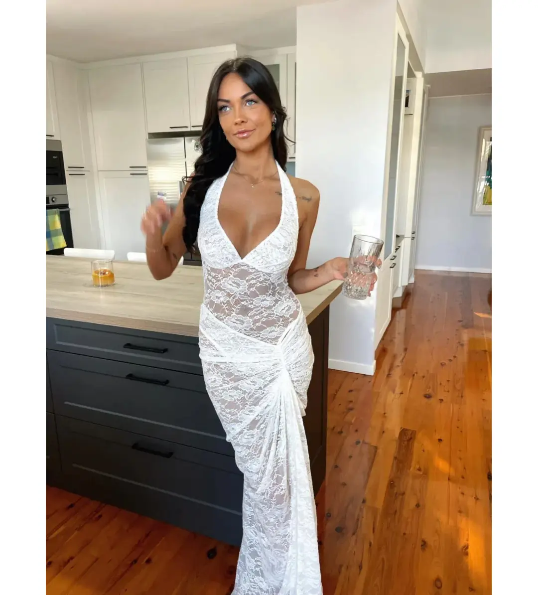 Natalie Rolt Aubrey Dress White Size AU 8 for rent on The Volte - main image