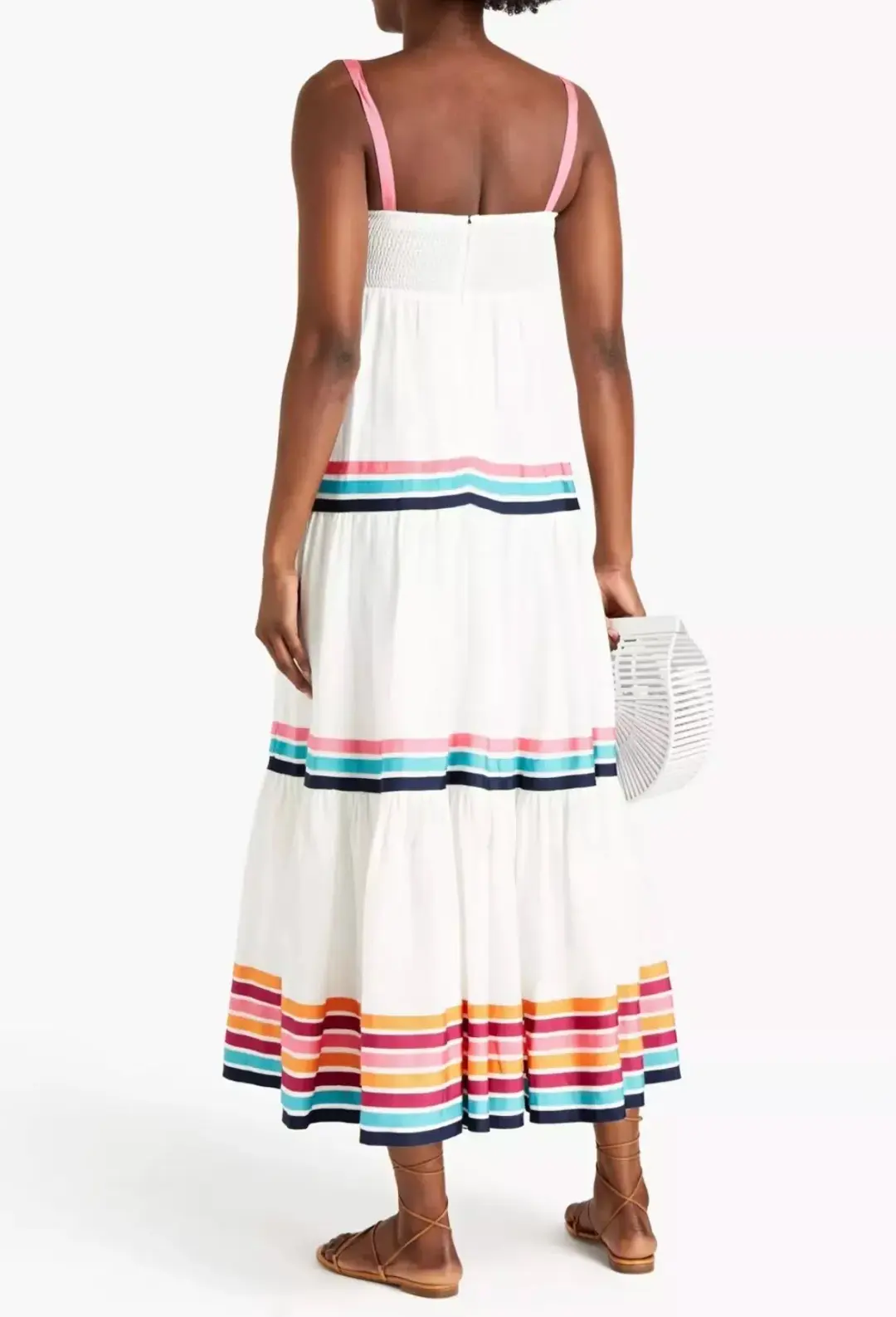 Zimmermann Lulu Tiered Ribbon Dress Stripe Size 0 / AU 8 for rent on The Volte - main image