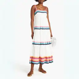 Zimmermann Lulu Tiered Ribbon Dress Stripe Size 0 / AU 8 for rent on The Volte - image 1