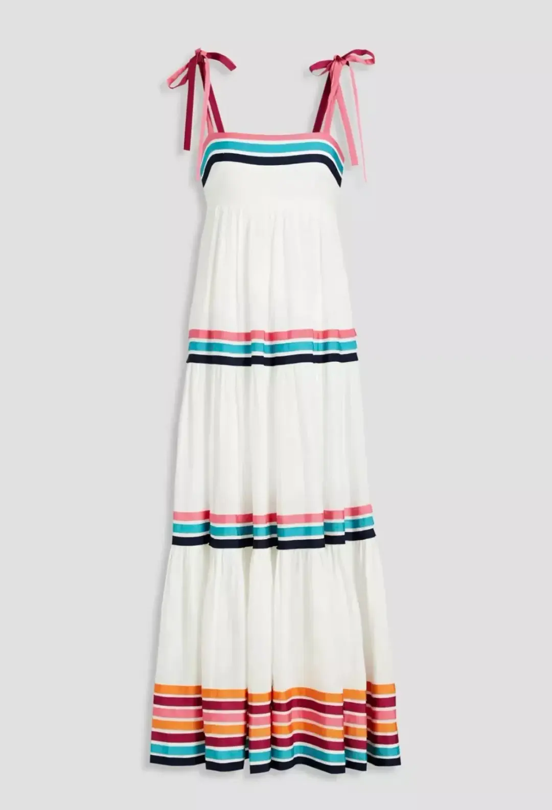 Zimmermann Lulu Tiered Ribbon Dress Stripe Size 0 / AU 8 for rent on The Volte - main image