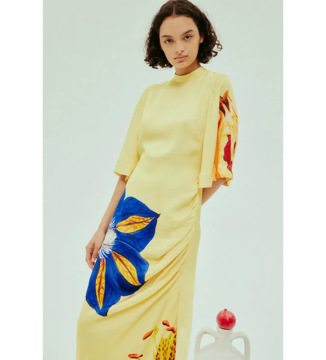 Alémais Dahlia Midi Dress Yellow/Floral Size 16 for rent on The Volte - main image