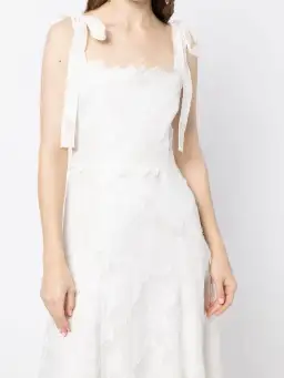 Rachel Gilbert Emilia Floral Lace Maxi Dress Ivory Size 12 for rent on The Volte - image 2