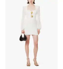 Rebecca Vallance Guinevere Gathered Woven Mini Dress White Size 12 for rent on The Volte - image 3