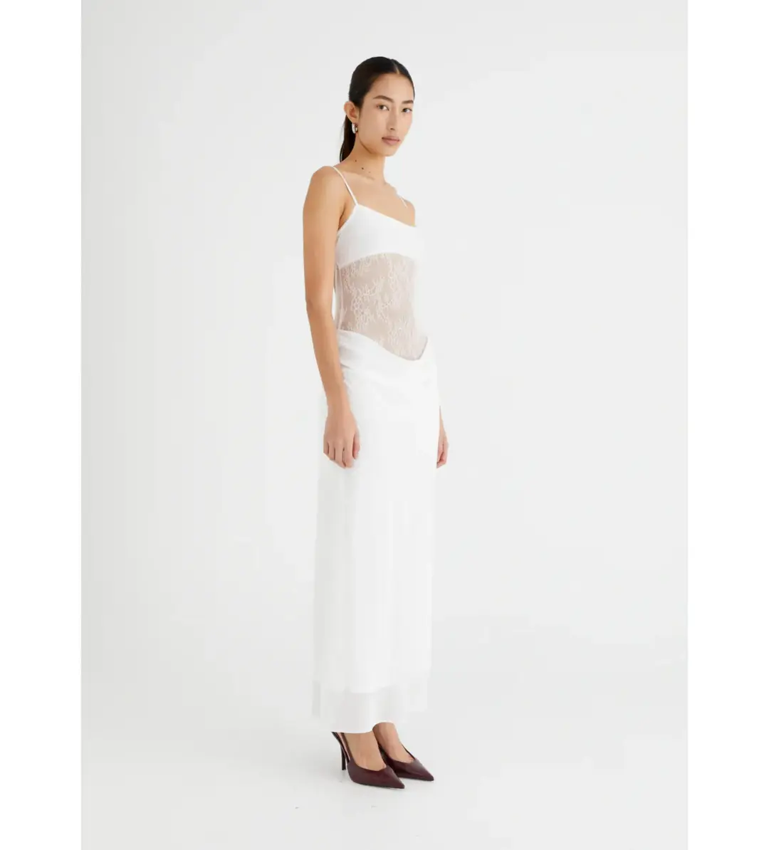 Benni Gabriel Maxi Dress White Size AU 6 for rent on The Volte - main image