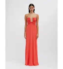 Christopher Esber Arced Palm Strapless Dress Grapefruit Size XS / AU 6 for rent on The Volte - image 1