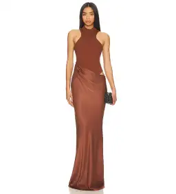 Camila Coelho Estrella Maxi Dress Nutshell Brown Size XS / AU 6 for rent on The Volte - image 3