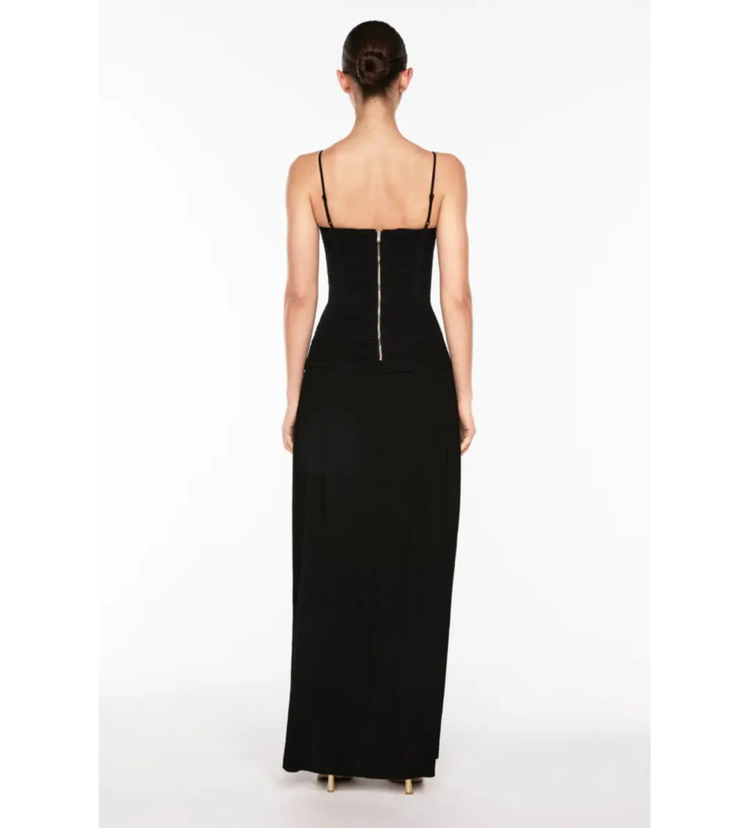 Manning Cartell Double Time Pleat Maxi Dress Black Size AU 10 for rent on The Volte - main image