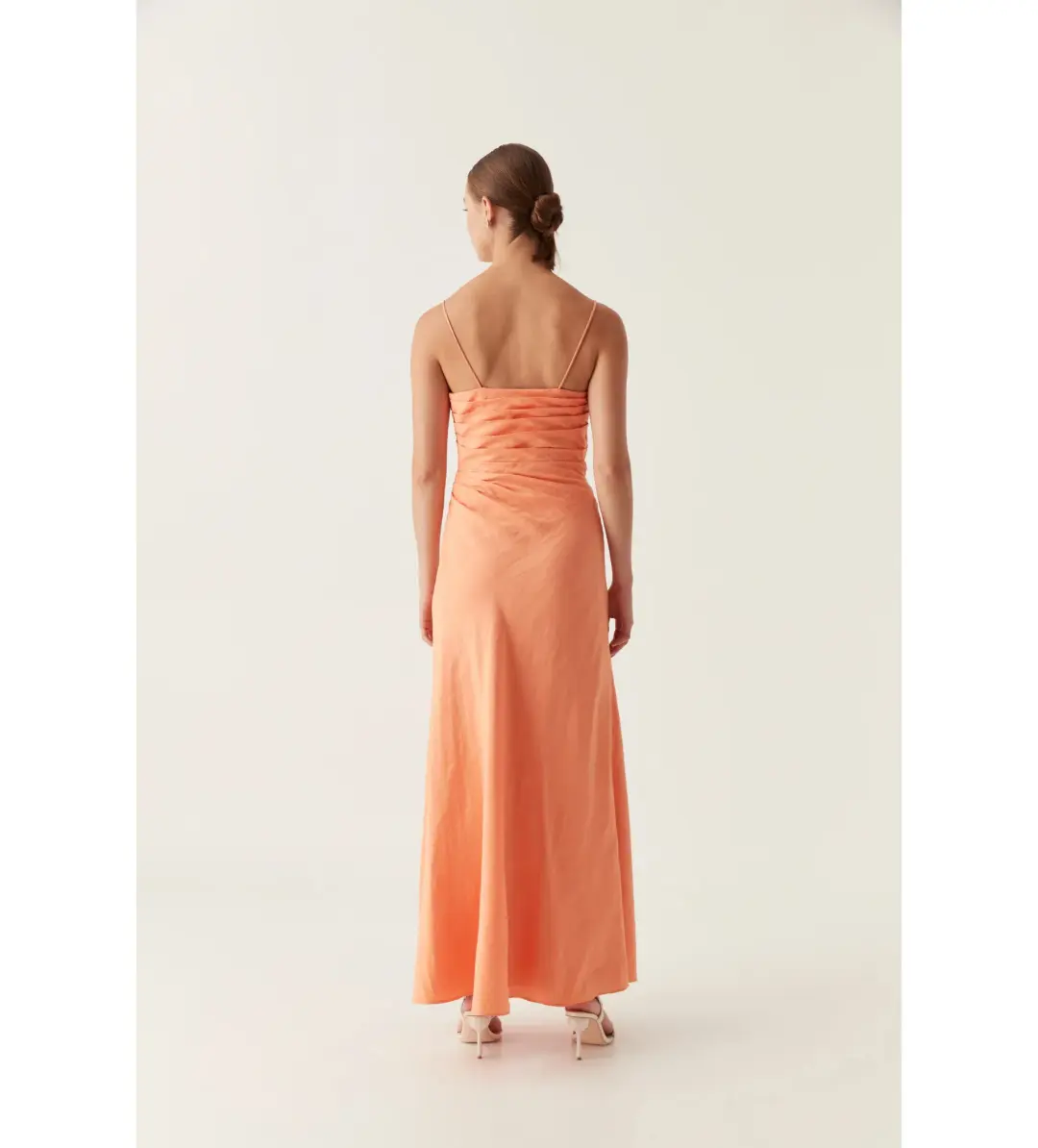 Aje Clarice Draped Maxi Dress Sunset Orange Size AU 8 for rent on The Volte - main image