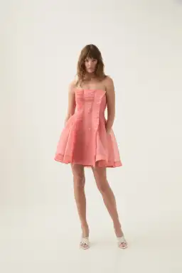Aje Astrid Strapless Mini Dress Washed Coral Size AU 6