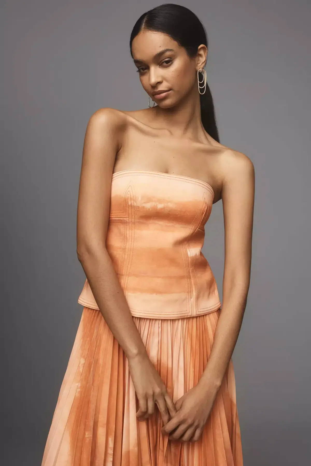 Acler Brayswick Midi Dress Melon Watercolour Size 12 - Image 2