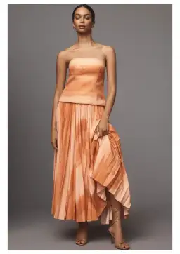 Acler Brayswick Midi Dress Melon Watercolour Size 12 for rent on The Volte - image 1