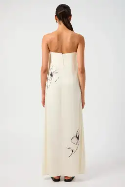 Third Form Dream State Strapless Maxi Dress Cream/Black Print Size 12 for rent on The Volte - image 3