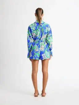 Sheike Balearic Sea Linen Shirt and Short Set Print Size 10 for rent on The Volte - image 3
