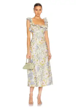 Zimmermann Super Eight Frilled Midi Dress Floral Size 1 / AU 10 for rent on The Volte - image 1