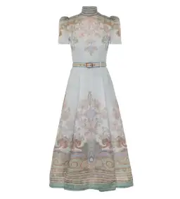 Zimmerman Eden Belted Midi Dress in Blue Paisley Size 2 / AU 12 for rent on The Volte - image 3