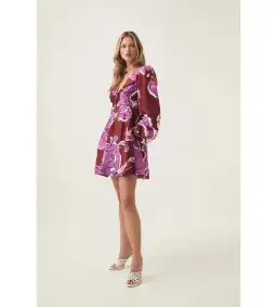 Aje Inflorescence Mini Dress in Bold Hibiscus Size AU 14 for rent on The Volte - image 4